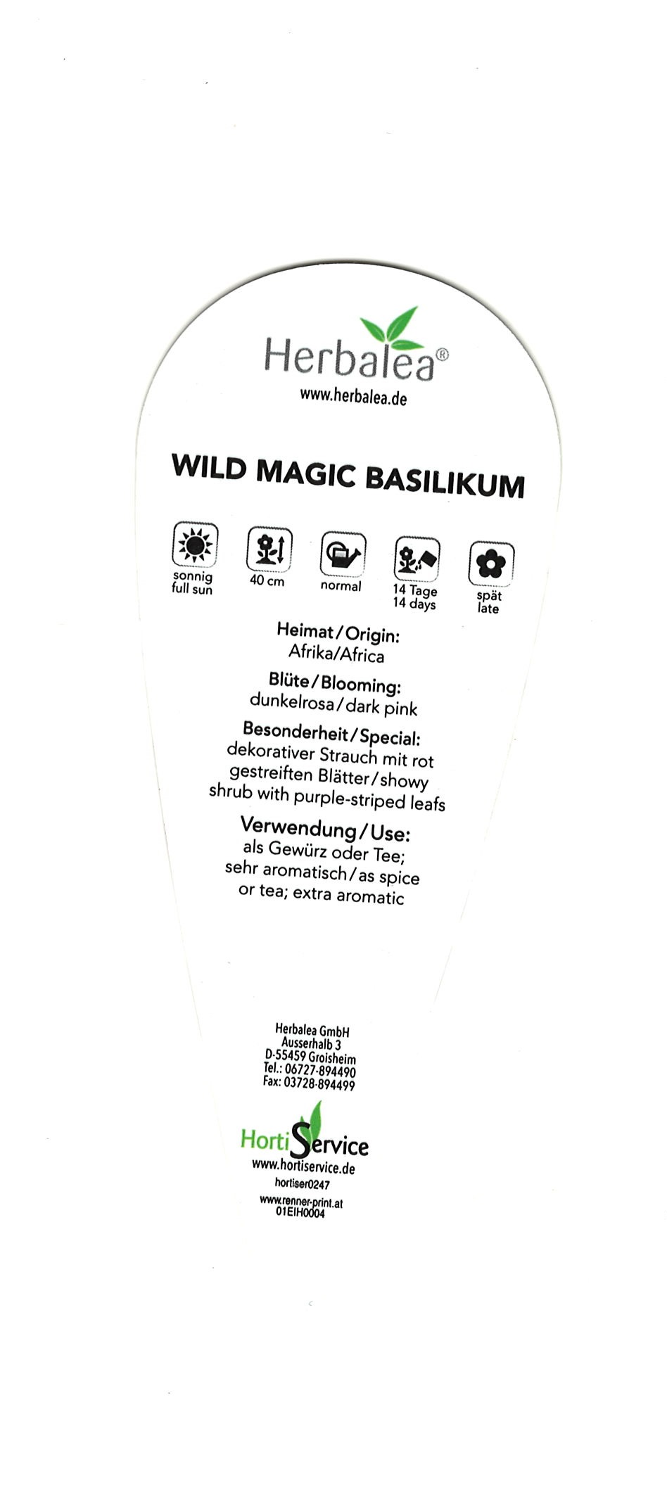 Stecketiketten Basilikum Wild Magic®